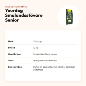Yourdog hondenvoer Smalandsstövare Senior 12 kg – buffel en kip – productinformatie