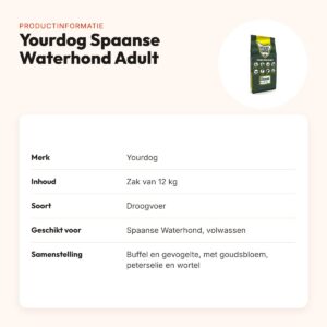 Yourdog hondenvoer Spaanse Waterhond Adult 12 kg – buffel en gevogelte – productinformatie