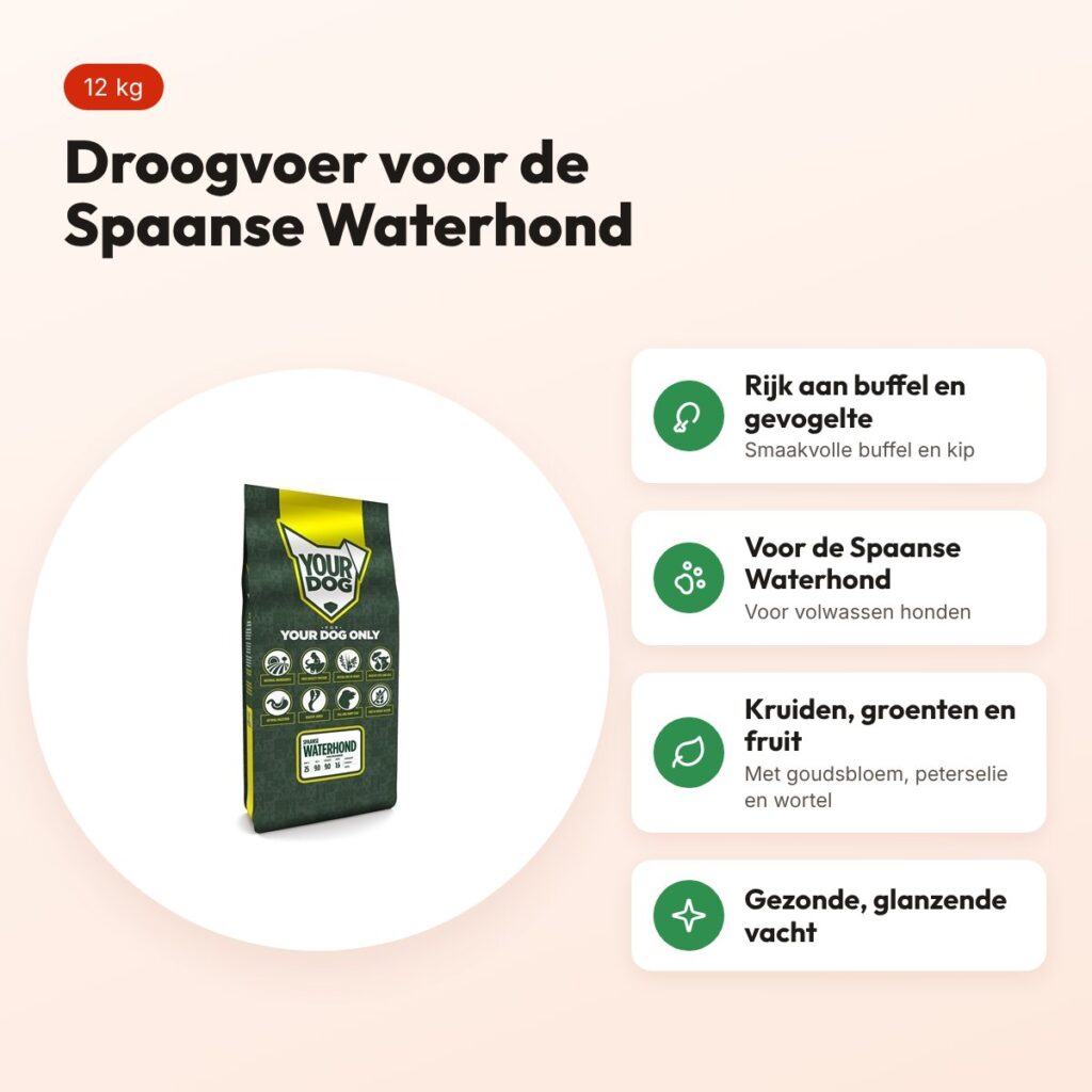 Yourdog hondenvoer Spaanse Waterhond Adult 12 kg – buffel en gevogelte – voordelen