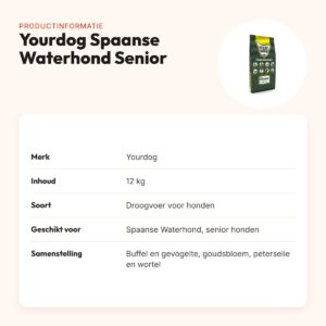 Yourdog hondenvoer Spaanse Waterhond Senior 12 kg – buffel en gevogelte – productinformatie