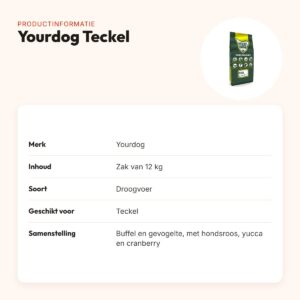 Yourdog hondenvoer Teckel 12 kg – buffel en gevogelte – productinformatie