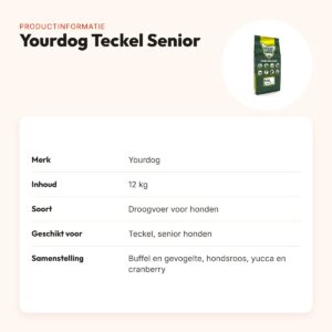 Yourdog hondenvoer Teckel Senior 12 kg – buffel en gevogelte – productinformatie