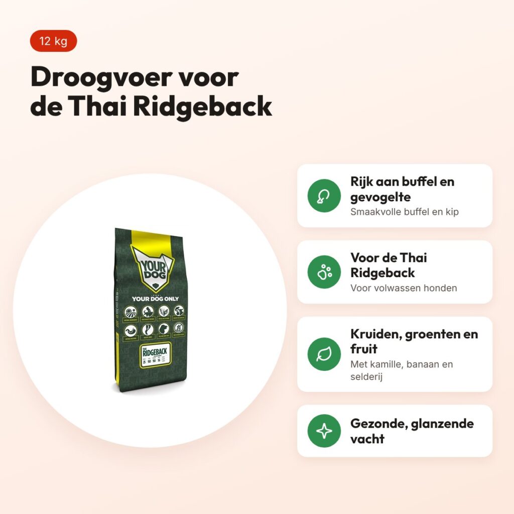 Yourdog hondenvoer Thai Ridgeback Adult 12 kg – buffel en gevogelte – voordelen