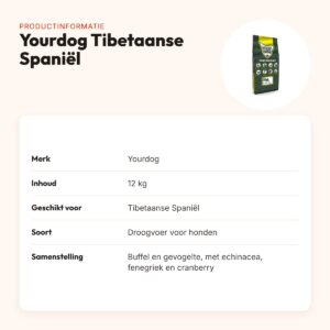 Yourdog hondenvoer Tibetaanse Spaniël 12 kg – buffel en gevogelte – productinformatie