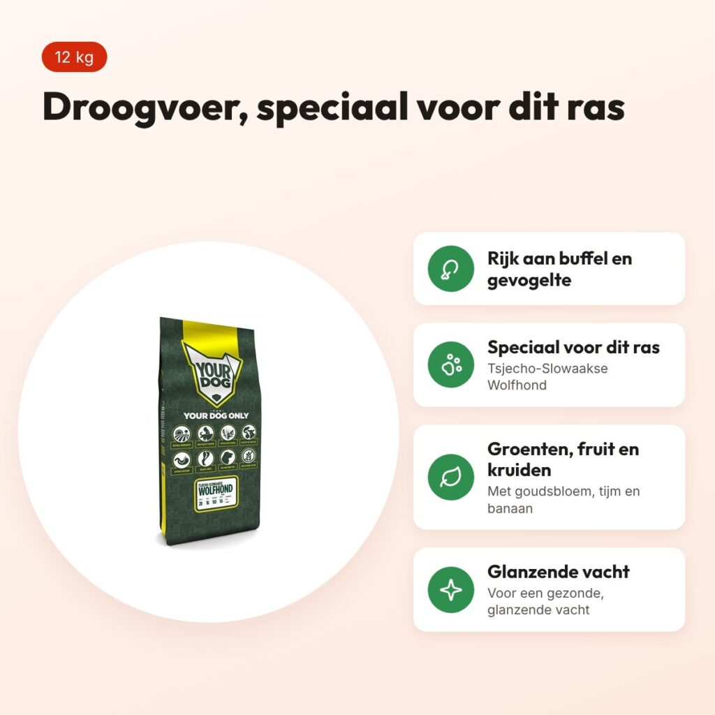 Yourdog hondenvoer Tsjecho-Slowaakse Wolfhond 12 kg – buffel en gevogelte – voordelen
