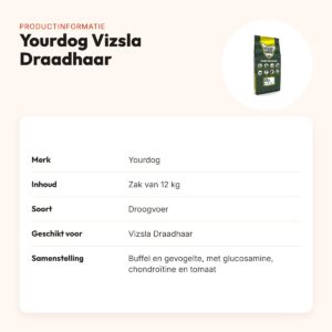 Yourdog hondenvoer Vizsla Draadhaar 12 kg – buffel en gevogelte – productinformatie