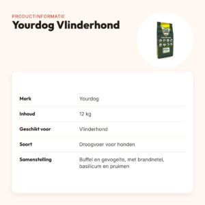 Yourdog hondenvoer Vlinderhond 12 kg – buffel en gevogelte – productinformatie