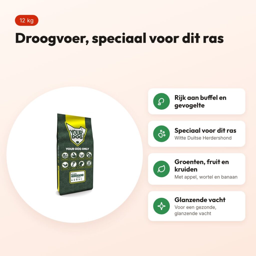 Yourdog hondenvoer Witte Duitse Herdershond 12 kg – buffel en gevogelte – voordelen
