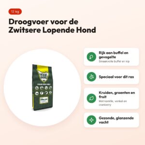 Yourdog hondenvoer Zwitsere Lopende Hond 12 kg – buffel en gevogelte – voordelen