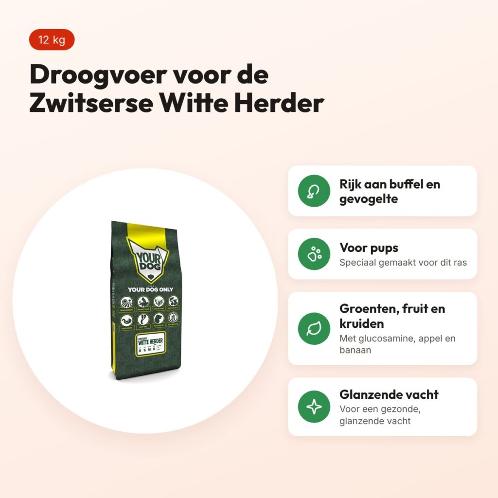 Yourdog hondenvoer Zwitserse Witte Herder Pup 12 kg – buffel en gevogelte – voordelen