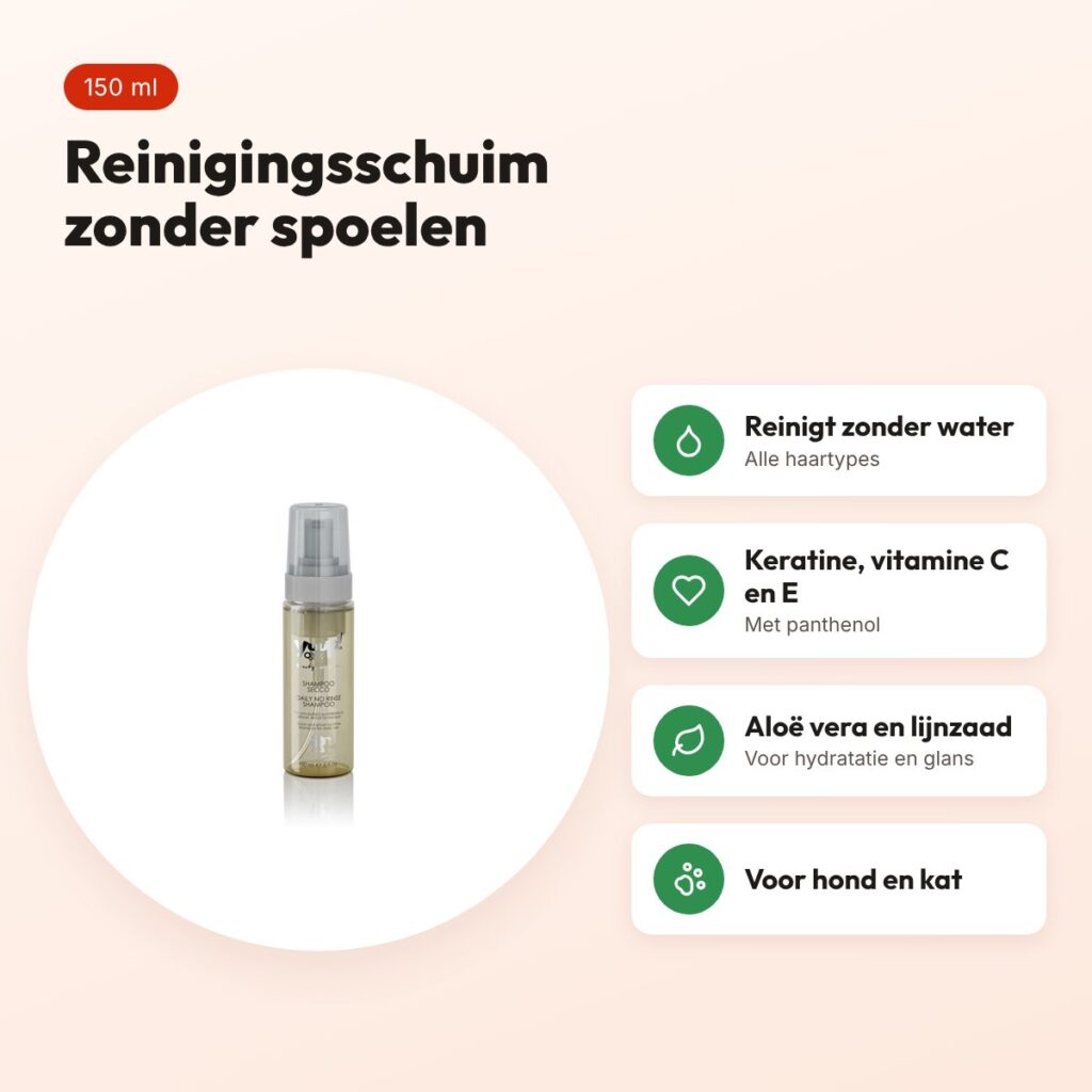 Yuup! Daily No Rinse shampoo 150 ml – reinigingsschuim voor hond en kat – voordelen