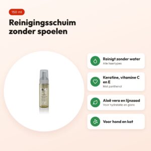 Yuup! Daily No Rinse shampoo 150 ml – reinigingsschuim voor hond en kat – voordelen