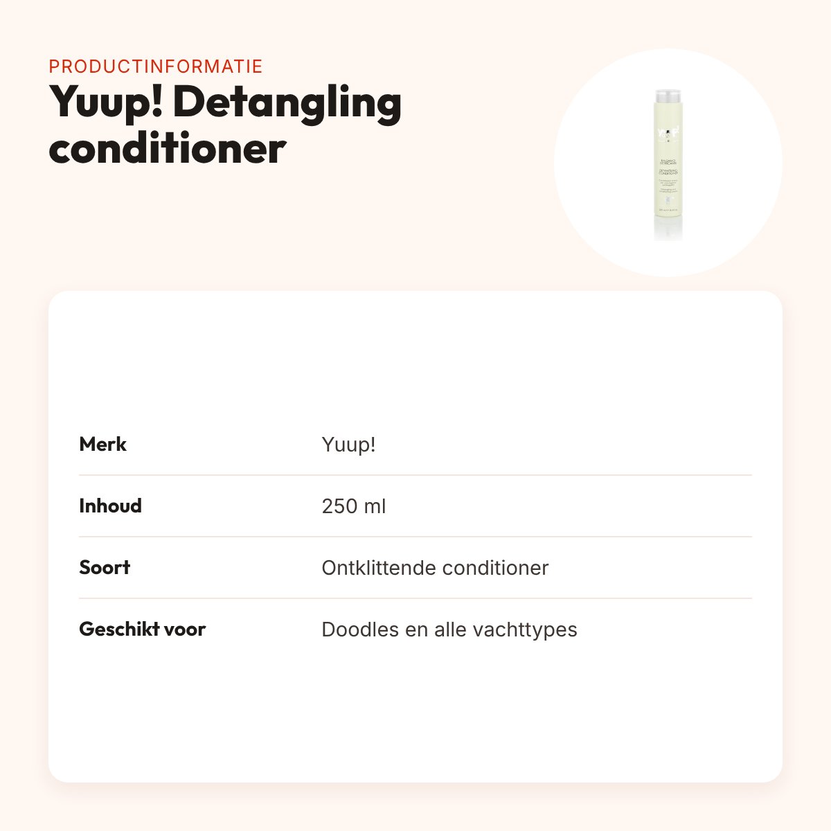 Yuup! Detangling conditioner 250 ml – voor doodles en geklitte vacht – productinformatie