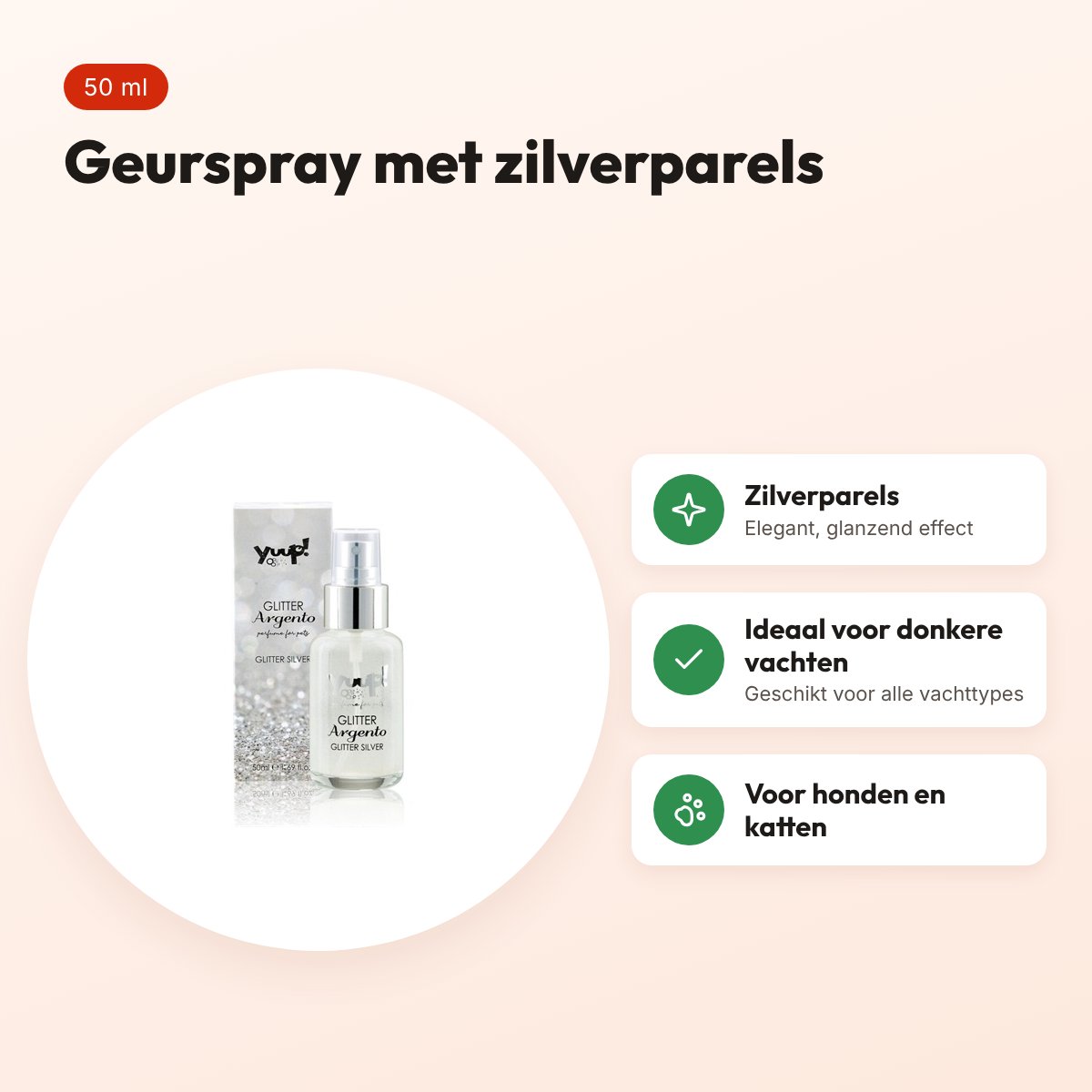 Yuup Glitter Silver parfum 50 ml – geurspray met zilverparels – voordelen