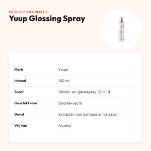 Yuup Glossing & Detangling spray 150 ml – ontklit- en glansspray – productinformatie