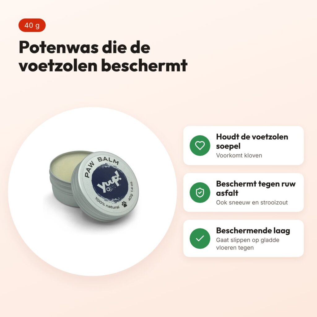 Yuup Paw Balm potenwas 40 g – beschermt de voetkussentjes van de hond – voordelen
