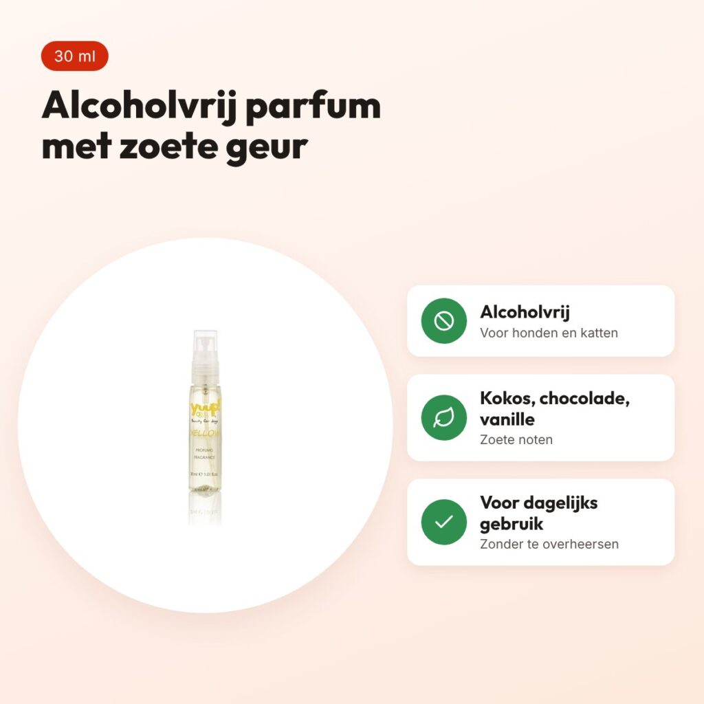 Yuup Yellow parfum 30 ml – alcoholvrij, voor honden en katten – voordelen