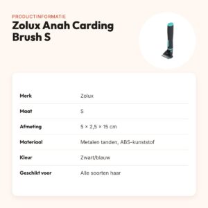 Zolux Anah Carding Super Brush S 5 x 2,5 x 15 cm – zwart/blauw – productinformatie