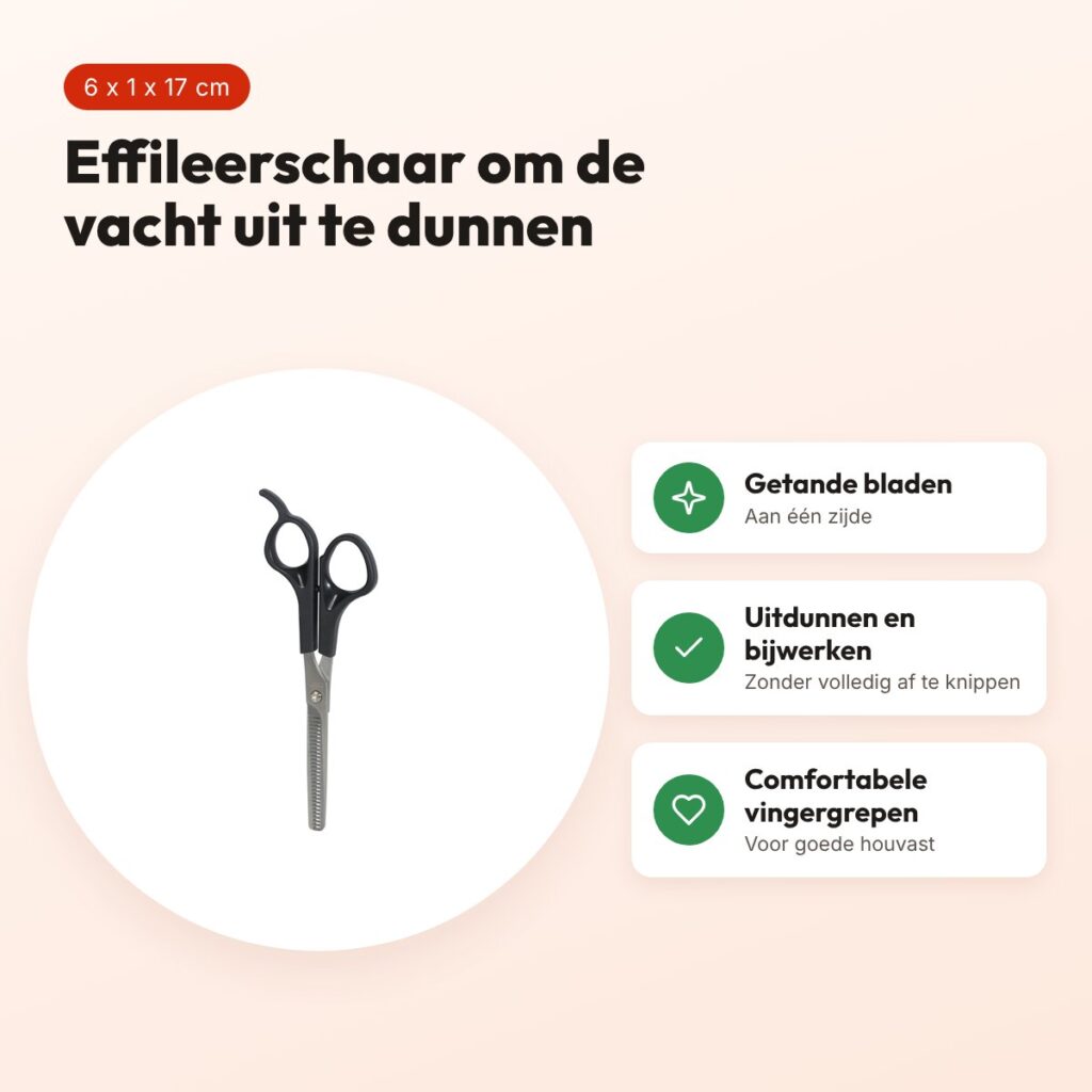 Zolux Anah effileerschaar enkelzijdig 6 x 1 x 17 cm – voor honden – voordelen