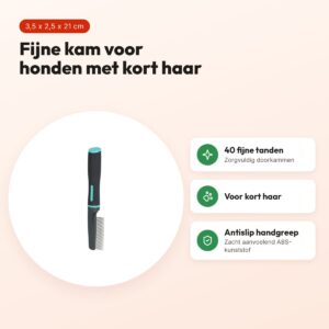 Zolux Anah hondenkam fijne tanden 3,5 x 2,5 x 21 cm – voor kort haar – voordelen