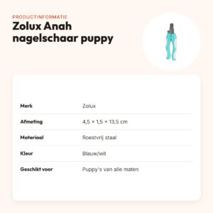 Zolux Anah nagelschaar puppy 4,5 x 1,5 x 13,5 cm – met veiligheidspal – productinformatie
