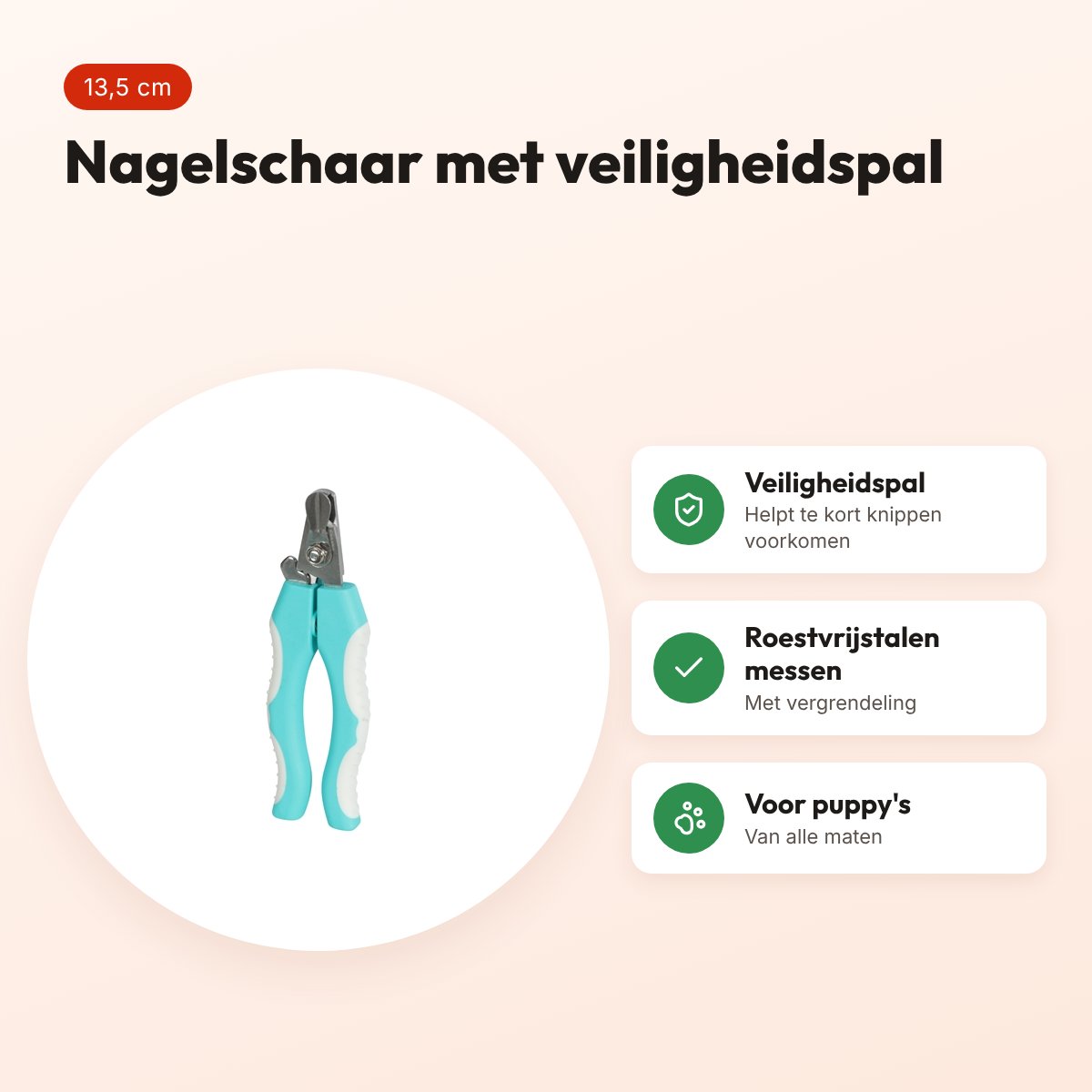 Zolux Anah nagelschaar puppy 4,5 x 1,5 x 13,5 cm – met veiligheidspal – voordelen
