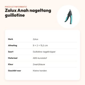 Zolux Anah nageltang guillotine 9 x 2 x 15,5 cm – zwart/blauw – productinformatie
