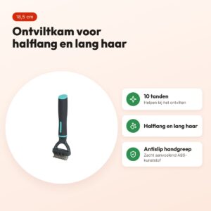 Zolux Anah ontviltkam 10 tanden 5,5 x 2,5 x 18,5 cm – blauw/zwart – voordelen