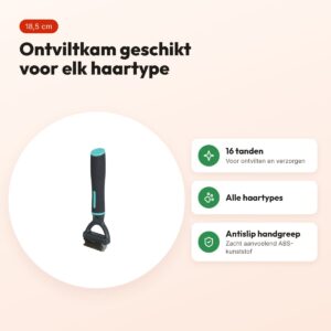 Zolux Anah ontviltkam 16 tanden 5,5 x 2,5 x 18,5 cm – alle haartypes – voordelen
