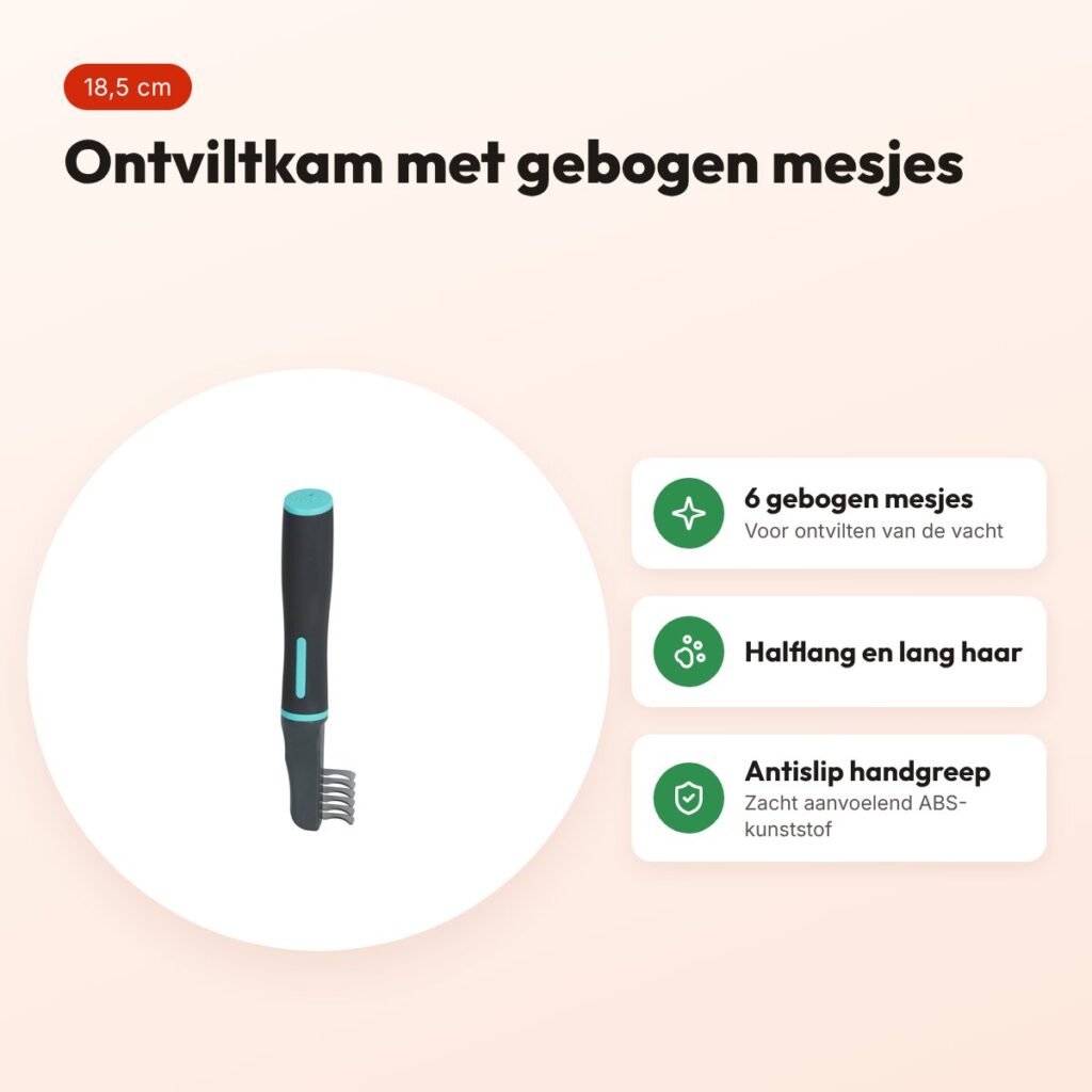 Zolux Anah ontviltkam 6 gebogen mesjes 5,5 x 2,5 x 18,5 cm – zwart/blauw – voordelen