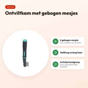 Zolux Anah ontviltkam 6 gebogen mesjes 5,5 x 2,5 x 18,5 cm – zwart/blauw – voordelen