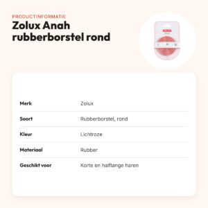 Zolux Anah rubberborstel rond roze 7,5 x 7,5 cm – productinformatie