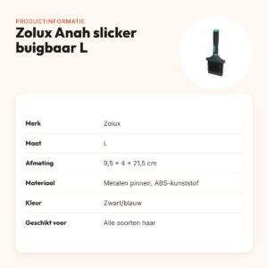 Zolux Anah slickerborstel dubbelzijdig buigbaar L 9,5 x 4 x 21,5 cm – productinformatie