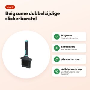 Zolux Anah slickerborstel dubbelzijdig buigbaar L 9,5 x 4 x 21,5 cm – voordelen