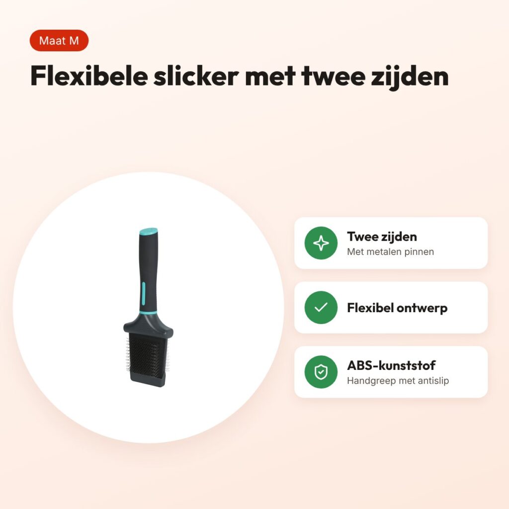Zolux Anah slickerborstel dubbelzijdig buigbaar M 7 x 4 x 21 cm – voordelen