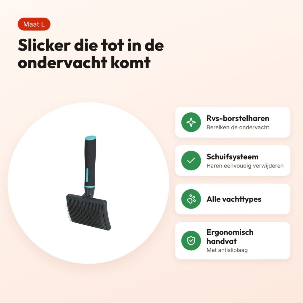 Zolux Anah slickerborstel intrekbaar L 11 x 5 x 21 cm – zwart/blauw – voordelen