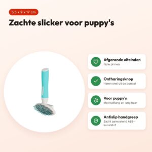 Zolux Anah slickerborstel intrekbaar zacht puppy 5,5 x 9 x 17 cm – voordelen