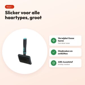 Zolux Anah slickerborstel L 12 x 4 x 21 cm – zwart/blauw, alle haartypes – voordelen