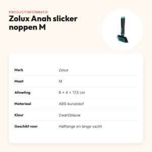 Zolux Anah slickerborstel met noppen zacht M 8 x 4 x 17,5 cm – zwart/blauw – productinformatie