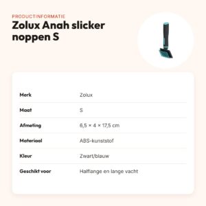 Zolux Anah slickerborstel met noppen zacht S 6,5 x 4 x 17,5 cm – productinformatie