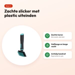 Zolux Anah slickerborstel met noppen zacht S 6,5 x 4 x 17,5 cm – voordelen