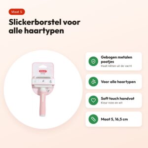 Zolux Anah slickerborstel roze/wit S 16,5 cm – alle haartypen – voordelen