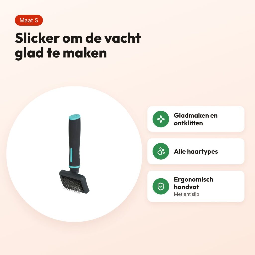 Zolux Anah slickerborstel S 7,5 x 3,5 x 17 cm – zwart/blauw – voordelen