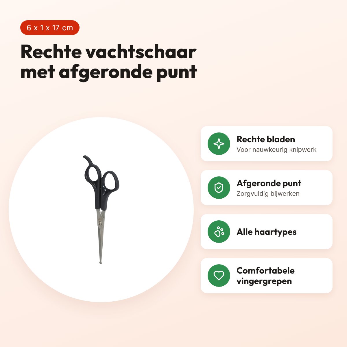 Zolux Anah vachtschaar recht 6 x 1 x 17 cm – met afgeronde punt – voordelen