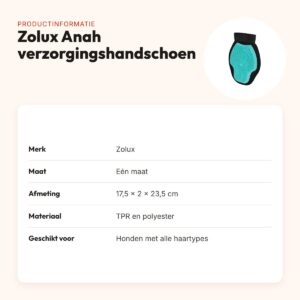 Zolux Anah verzorgingshandschoen 2-in-1 dubbelzijdig TPR/polyester – productinformatie