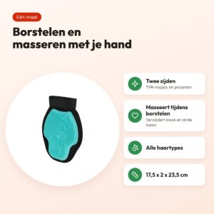 Zolux Anah verzorgingshandschoen 2-in-1 dubbelzijdig TPR/polyester – voordelen