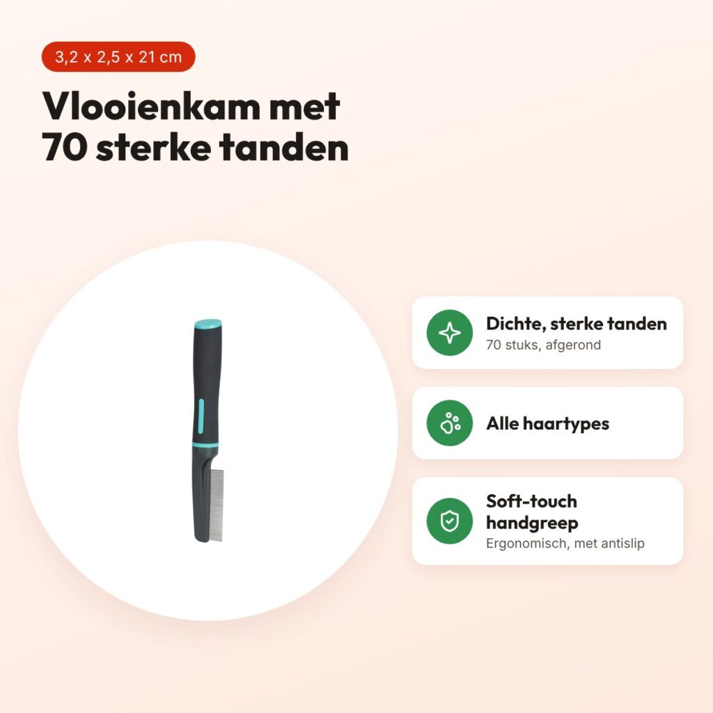 Zolux Anah vlooienkam hond 3,2 x 2,5 x 21 cm – alle vachttypes, zwart/blauw – voordelen