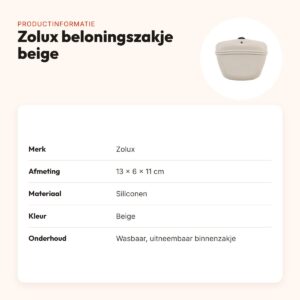 Zolux beloningszakje siliconen beige 13 x 6 x 11 cm – met magneetsluiting – productinformatie