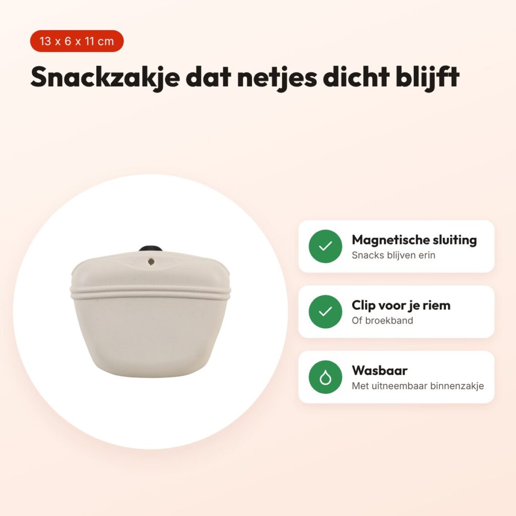 Zolux beloningszakje siliconen beige 13 x 6 x 11 cm – met magneetsluiting – voordelen