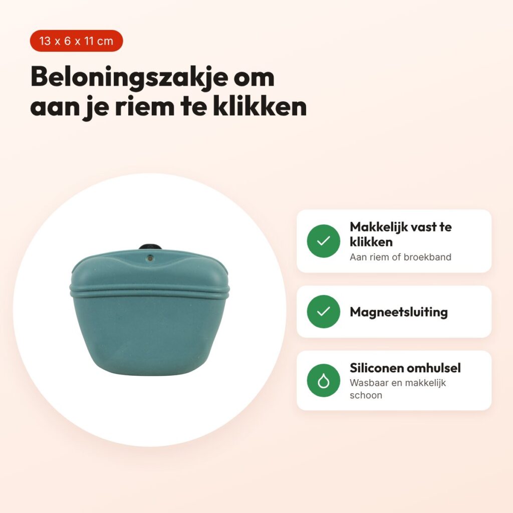 Zolux beloningszakje siliconen blauw 13 x 6 x 11 cm – met magneetsluiting – voordelen